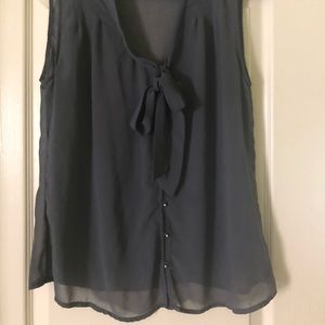 Sheer gray Banana Republic sleeveless top